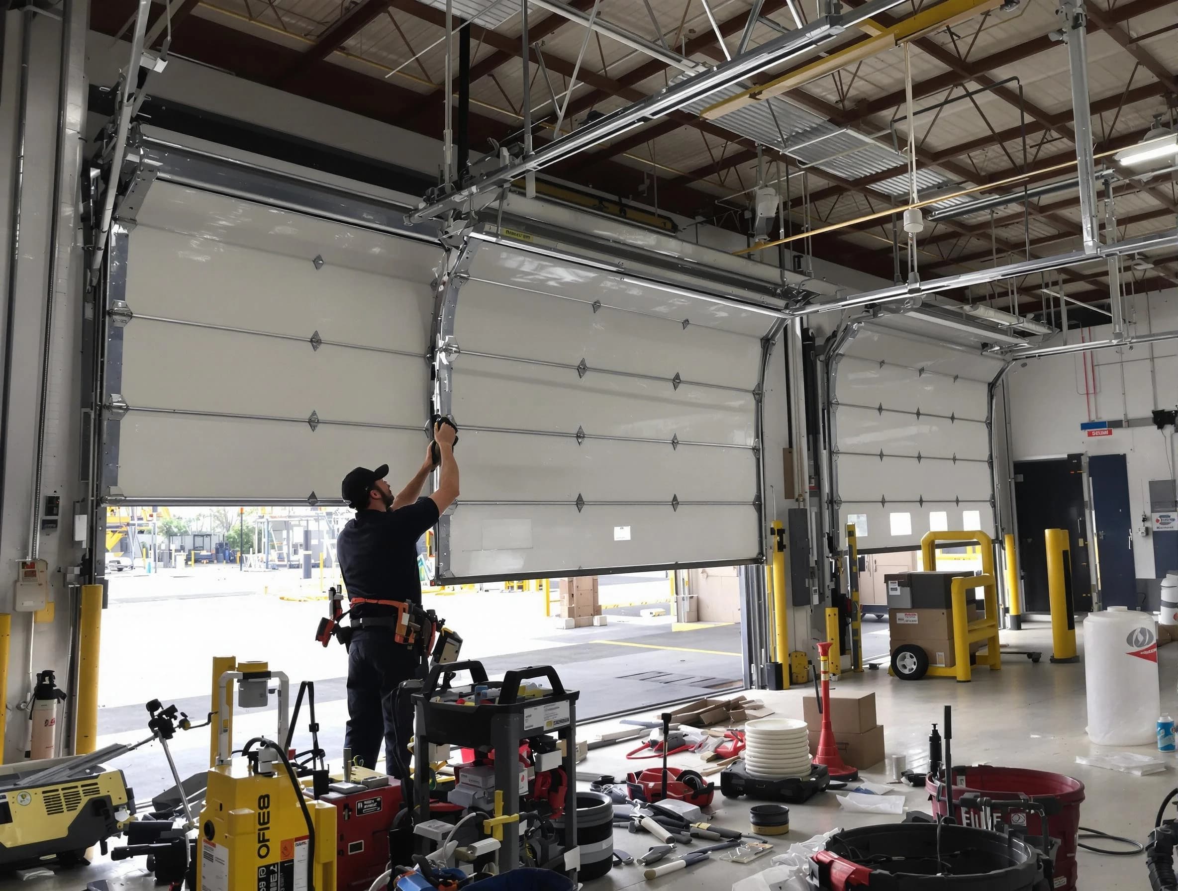 Layton Garage Door Repair technician performing commercial garage door repair in Layton