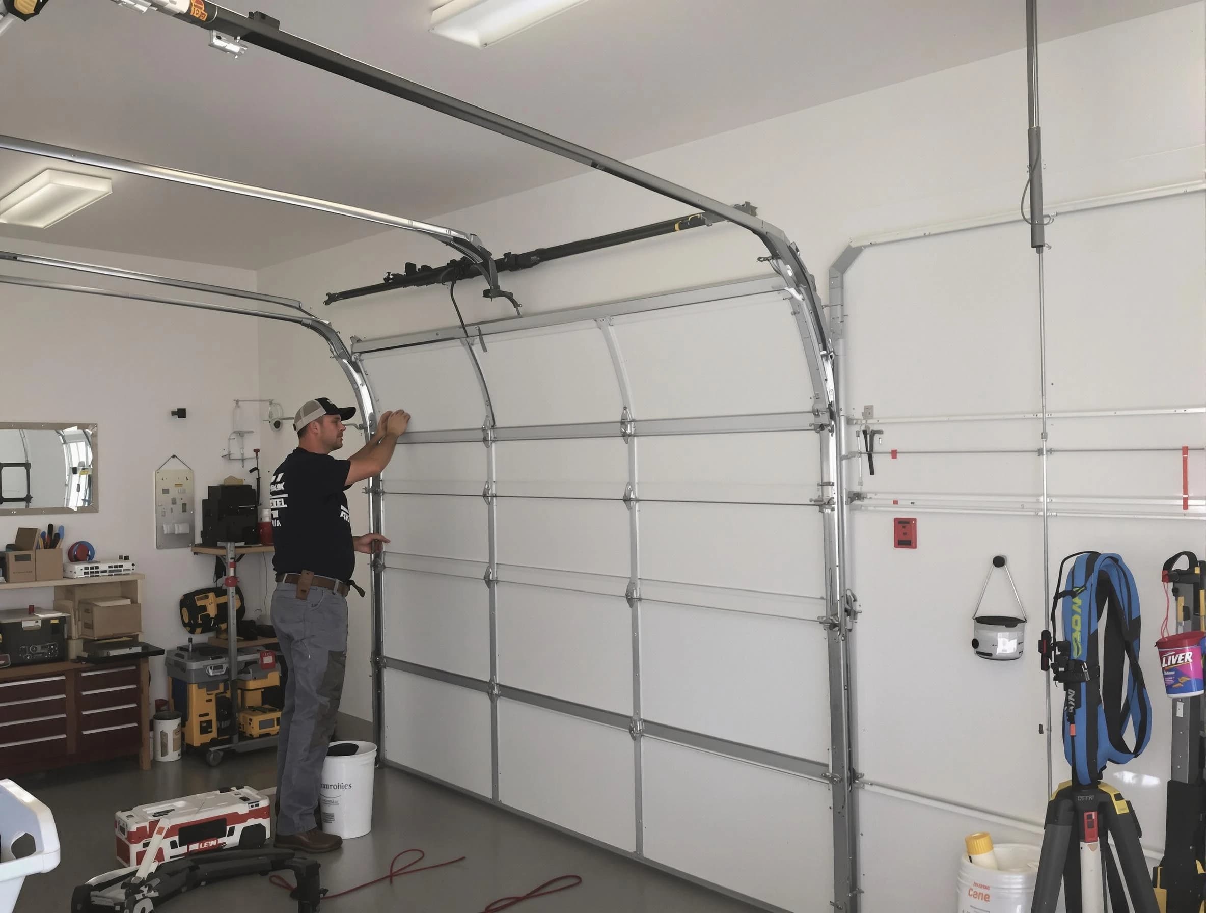 Layton Garage Door Repair team installing new garage door in Layton